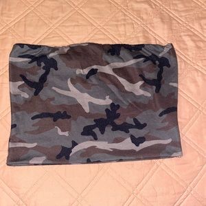 Tube top bundle camo & yellow with white stripes both size small